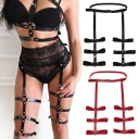 Personality exaggerated trend PU leather belly belt leg ring one foreign trade source nightclub performance leg band