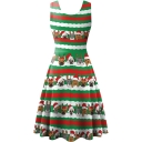 European and American Christmas skirt women's dress European and American women's clothing ladies sleeveless vest Christmas elk digital printing skirt