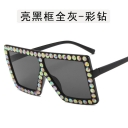 European and American cool sunglasses Ins trendy sunglasses men's fashion elegant frame cross -border diamond sunglasses girl