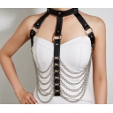 Hot -selling women's bondage clothing leather chain accessories bundle waist wind bars sexy waist seal