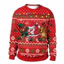 New 3D printed crew neck sweatshirt, unisex, cross-border style, Christmas couple outfit.