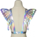 New European and American style PU leather angel butterfly wing suspender straps with laser seven-color reflective restraint body straps and shoulder straps