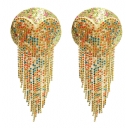 Carnival Diamond Nipple Covers Sexy Diamond Chain Heart Tassel Erotic Nipple Covers Valentine's Day Breast Covers