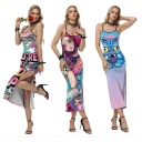 Demon Hunter Girl Group Cosplay Cross-border New Women's Clothing Suspender Slit Sexy Dress Digital Print Skirt Women's