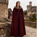 Halloween Unisex Retro Dark Gothic Cape, Hooded Shawl, Wizard/Priest Robe