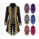 New European and American men's medieval retro clothing men's mid-length punk retro tuxedo