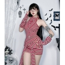 Dark Gothic style cross striped vest dress 2025 new street style slim dress