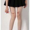 New white skin color stockings pure desire anti-snagging silk stockings women spring and summer butterfly tattoo print socks bottoming socks