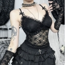 Dark Gothic Lace Triangle Cup Suspenders 2025 New Slim Sexy Hot Girl Vest Top