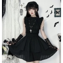 Little witch dark pattern cotton fabric sleeveless dress dark Gothic long skirt comfortable new style all-match