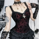 Dark Gothic style hot girl suspender top 2025 new sexy slim fit all-match vest top for women