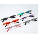 New fashion frameless sunglasses for women European and American personality color film street shooting sunglasses metal sunglasses