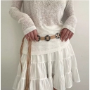 Retro ethnic style inlaid waist chain Indian tribal style tassel belt belt Bohemian black rope