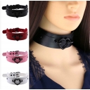 Jewelry European and American simple style PU leather bondage collar street dance nightclub sexy black love necklace neck collar
