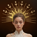 Sun God Star Moon Combination Hair Buckle European and American Virgin Mary Headdress Golden Goddess Cross-border Fashion Show Role Costume