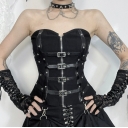 New summer European and American style sexy hot girl versatile fishbone tube top leather buckle vest for women