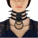 European and American Harajuku style rivet spike bondage collar collar personality exaggerated ring ring clavicle neck collar necklace