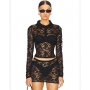 Tight sexy hollow lace V-neck short bottom for women, slimming, showing figure, chest and waist, transparent casual suit