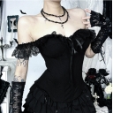 Dark series tube top waist shaping lace camisole top new style niche design sexy hot girl outfit