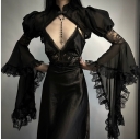 New chiffon blouse, new summer style, versatile outerwear, dark style, comfortable and versatile