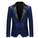 New Men's Peaked Lapel Suit Stage Banquet Host Party Diamond Sequined Dress Performance Costume