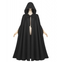 2025 new medieval cloak Halloween hooded robe monk robe solid color cloak wizard two-dimensional