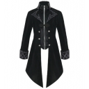 European and American tuxedo medieval retro clothing mid-length punk men's coat jacket