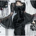 Dark series niche design lace trumpet sleeve blouse 2025 new gothic sexy versatile cardigan