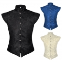 New Men's Medieval Costume Retro Men's Short Vest Fake Collar Halloween Costume