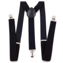 British black suspenders for men and women, 2.5cm wide, Y-shaped suspenders, elastic suspenders