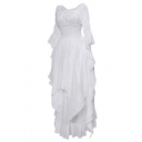 2025 Gorgeous Lace Trumpet Sleeve One-Shoulder Retro Gothic Dress Cosplay Prom Princess Dress