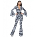 80s retro-style diamond-patterned disco costume/outfit for Halloween and hippie-themed parties