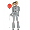 Horror-themed Pennywise female clown cosplay costume for Halloween party and performance