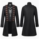New European and American punk dark style performance costume jacket, retro court gold foil stand-up collar trench coat, men's and women's stage costume