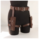 Dark Catwoman Style Sexy Outfit with Cross-Shoulder Strap, Mask, and Gun Holster - Party Cosplay Costume