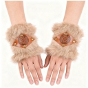 Retro medieval plush leather patchwork wristbands for men and women, punk arm guards, cosplay stage costumes