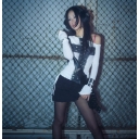 Dark-themed off-shoulder cross top, 2026 new sexy American gothic Harajuku style off-shoulder T-shirt