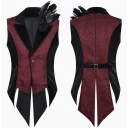 Medieval Gothic Punk New Men's Swallowtail Suit Sleeveless Vest Retro Men's Cosplay Performance Costume