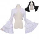 2026 New Arrival: Lolita Gothic Style Dark Slimming Halloween Outfit - Ruffled Long-Sleeved Top and Shawl