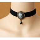 Vintage velvet choker necklace, women's collarbone necklace, beauty headdress chain jewelry