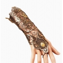 European and American style openwork gold lace gloves for women, vintage formal dress decoration, paired with bracelet
