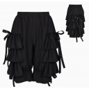 New Lolita cosplay shorts for women, summer lantern pants, spring and summer Japanese style ruffled high-waisted elastic pants for outerwear