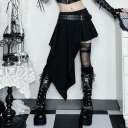 Dark-themed irregular midi skirt, 2026 new gothic style high-waisted slim fit niche sexy short skirt for women.