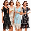 1920s Retro Ballroom Sequined Dress Cocktail Party Gown Latin Dance Competition Attire