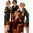 European and American 1920s Gatsby sequined dress for prom parties, Latin dance dresses, retro tassel clothing