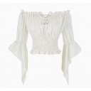 2026 New European and American Style Top with a French Chic Design and Multi-Color Tie-Waist Design