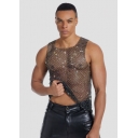 European and American fashion hot-fix rhinestone clothing mesh rhinestone menswear base layer party sexy rhinestone top cover-up