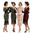 Great Gatsby Dresses 1920s Retro Dress Plus Size Gown Sequined Beaded Party Costume