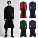 Halloween Men's Gothic Steampunk Style Victorian Swallowtail Long Trench Coat