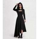 European and American medieval gothic dress, Halloween vampire cosplay, dark queen stage costume